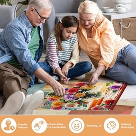Rompecabezas de 500 piezas para adultos, rompecabezas de flores, 500 piezas para adultos, niños mayores, cartón reciclado, piezas grandes, rompecabezas de 500, rompecabezas familiares, gran regalo