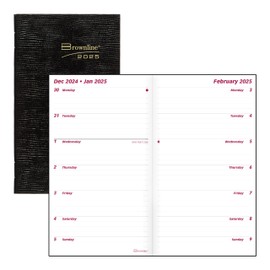 Brownline® 2025 Essential Two-Week Pocket Planner, 12 Months, January to December, Stitched Binding, 6" x 3.5", Black (C5626.81Z-25)