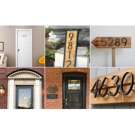 5" Floating House Number, Metal Modern House Numbers, Garden Door Mailbox Decor Number with Nail Kit, Coated Black, 911 Visibility Signage (3)
