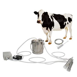 CJWDZ Milking Machine for Goats Cows, Pulsation Vacuum Pump Milker, Milking Supplies W/Stainless Steel Bucket, Portable Suction Machine for Jerseys, Nigerian Dwarfs, Nubian Mix (Cow, 3L)