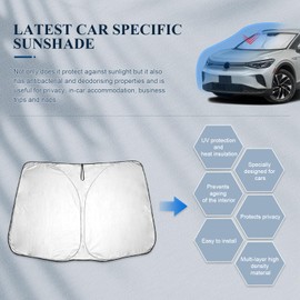 BIBIBO VW ID.4 Windscreen Cover, Car Cover Compatible with VW ID.4 from 2021, Car Sun Protection for Windscreen Foldable, Sun Visor Against UV Rays