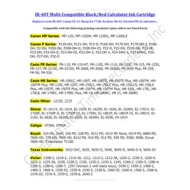 (2 Pack) Compatible/Replacement Canon P23-DH-V P23-DHV-3 P27-DH Calculator Ink Roller, Black/Red Ink Also Fits Casio HR-170RC HR-200RC HR-300RC Sharp EL-1750V EL-1801V Catiga CP30A CP90A and More