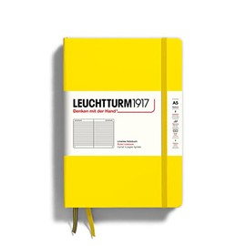 LEUCHTTURM1917 Notebook Medium A5, Hardcover, 251 Numbered Pages (Lemon, Ruled)
