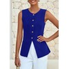 PRETTYGARDEN Blazer Vest Tops for Women Sleeveless Button Down Business