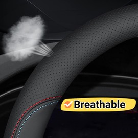 BllXESD Car Steering Wheel Cover Compatible with Subaru Crosstrek 2025 2024 2000-2023 Year, Breathable Premium Leather, Anti-Slip Design, B-Style