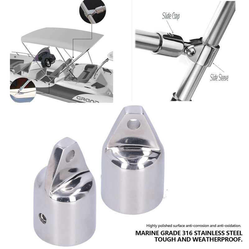 2pcs Bimini Top Cap External Eye End Accessories 316 Stainless