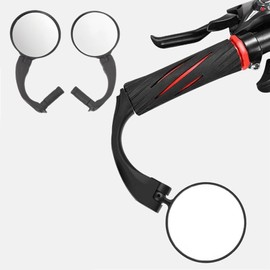 Bike Mirrors 2 Pcs,Bike Bar End Mirror,HD Glass Convex Lens Bicycle Rearview Mirror,Scratch Resistant Safe Cycling/E-Bike Rearview Mirrors,Easy to Install