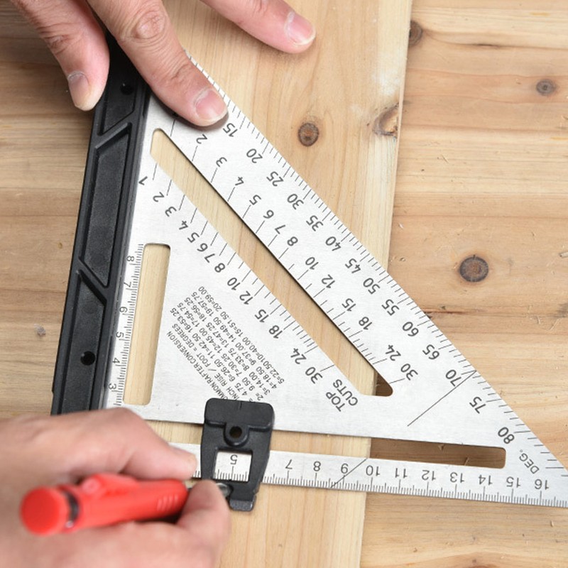 Woodworking Triangle Ruler 7in Dual Scale Square Angle Ruler Carpenter