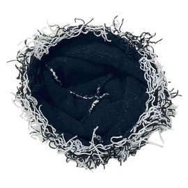 CORIRESHA Unisex Distressed Beanie Fuzzy Knitted Hat Winter Warm Outdoor Cap, Black White, One Size