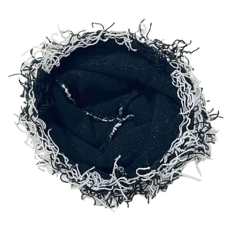 CORIRESHA Unisex Distressed Beanie Fuzzy Knitted Hat Winter Warm Outdoor