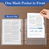 50 Pack Clear Slash File Jackets with 3 Holes, Letter