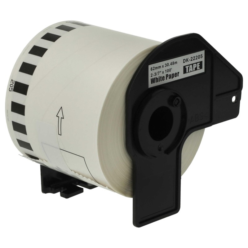 vhbw 1 x Label Roll with Holder 62 mm x