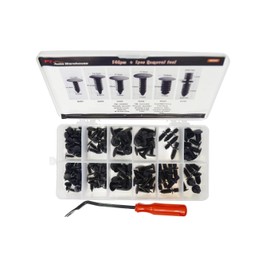 PT Auto Warehouse 80043 - Fender Bumper Retainer Push-Type Retainer Clips Assortment Kit, 146pcs