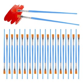 30 Piece Brush Set, Blue Nylon Flat Brushes, 15 mm x 17 cm, Small Artist Brushes for Watercolour, Oil Painting, Body, Face, Rocks, Canvas, Painting Lovers, Children and Drawing Crafts