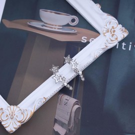 Inateannal Boho CZ Star Ear Crawler Earrings Crystal Star Climber Earrings Gold Star Stud Earrings Vintage Cluster Star Earrings Jewellery for Women and Girls, Zinc, No Gemstone