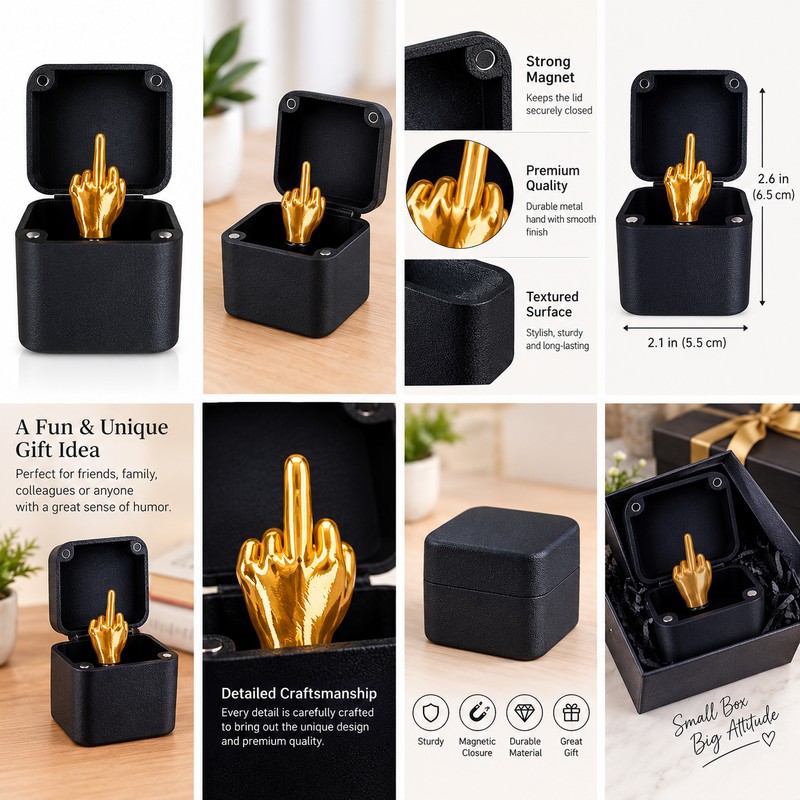 Christmas Interesting Prank Gift Middle Finger In Box Christmas Box