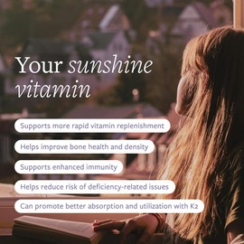 Clean Shine Vitamin D3 K2 for Immune Support - Vegan D3 Plus K2 for Bone Health, Mood Support, Energy Boost, 30 Capsules