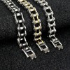SeiMios Men's Bracelet Stainless Steel Motorcycle Bike Chain Bracelet Polished