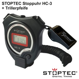 Stoptec HC-3 Stopwatch with Whistle - Digital Stopwatch | Hobby | Sports | Leisure | Splash Resistant | Suitable for Children