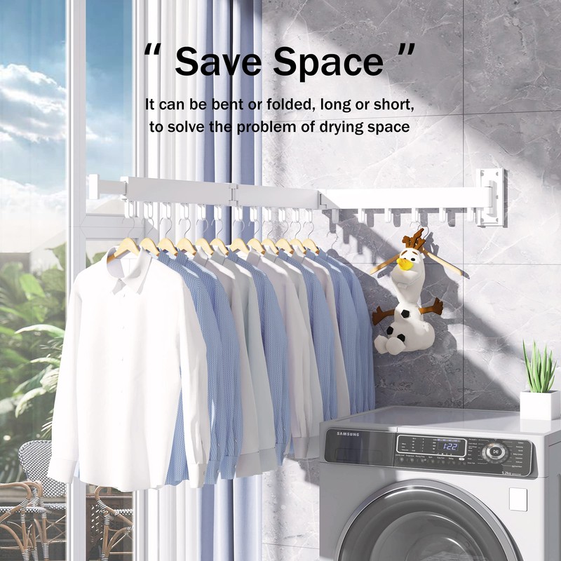 BOQORAD Wall Mounted Drying Rack,Clothes Drying Rack,Laundry Drying Rack,Collapsible Drying