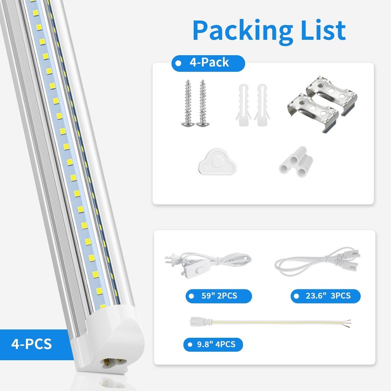 SHOPLED LED Shop Light 5FT, 50W 6500LM 6000K Cool White,