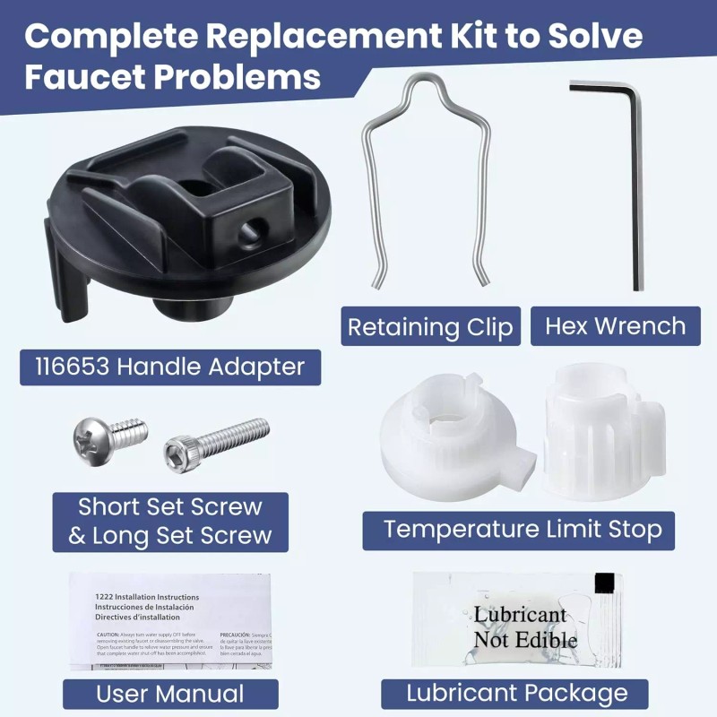 jinwanyue FOR Moen Shower Handle Replacement Kit Single Handle Bathroom