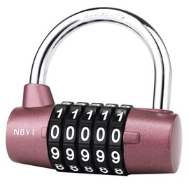 NBYT 5 Digit Multicolor Combination Padlock Lock Bar Diameter 7mm Used for School Sports Cabinets, Toolboxes, Personal Cabinets, Gates, Windows, Trucks, Fence Doors, etc.