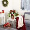 Nearly Natural 23in. Poinsettia and Variegated Holly Artificial Plant in