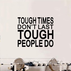 Inspirational Quotes Wall Stickers for Gym: Office Motivational Positive Vinyl Art Wall Decals for Living Room Bedroom Classroom School - Tough Times Don’t Last 24" X 20"