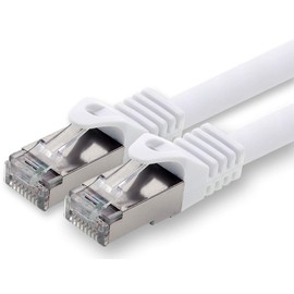1aTTack.de 10m - weiss - 1 Stück CAT.7 Netzwerkkabel Patchkabel SFTP PIMF LSZH Gigabit Lan Kabel 10Gb s cat7 Rohkabel mitRJ45 Stecker Cat6a kompatibel zu CAT5 CAT6 cat7 cat8