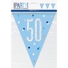 Unique 83441 Blue Dots Prismatic 50th Birthday Plastic Pennant Banner,
