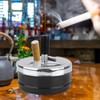 TOPINCN Ashtray, Smoking Ashtray Rotating Self-Clearing Windproof Cover Ashtray Push