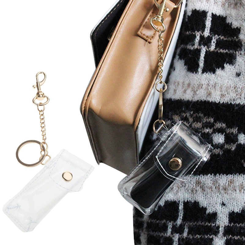 caralin Clear Lipstick Case Keychain PVC Material Fashion Keychain Lipstick