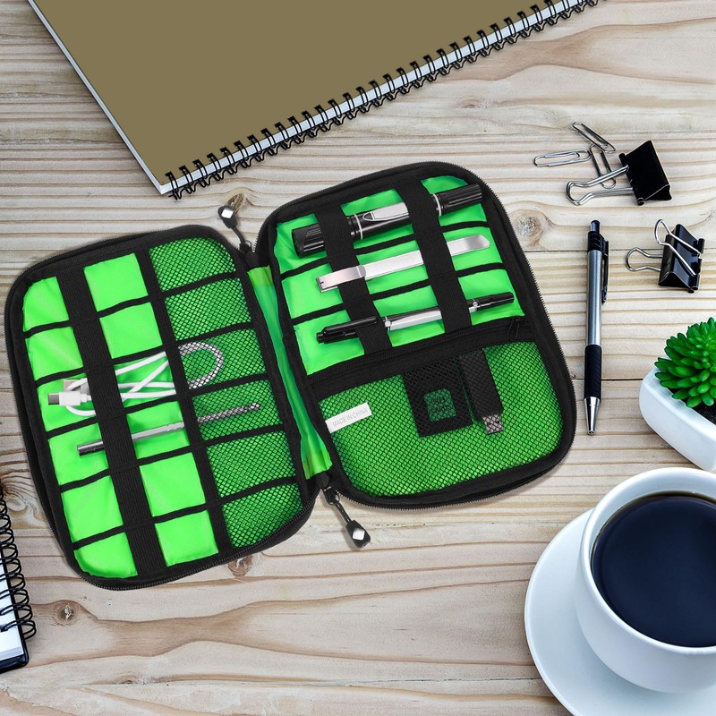 HARFINGTON Electronics Organizer 9.45" x 6.69" x 1.18" Double Layer