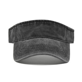 YuMENo Vintage Sport Sun Visor Hats Adjustable Distressed Cotton Empty Top Baseball Cap for Women Men Khaki