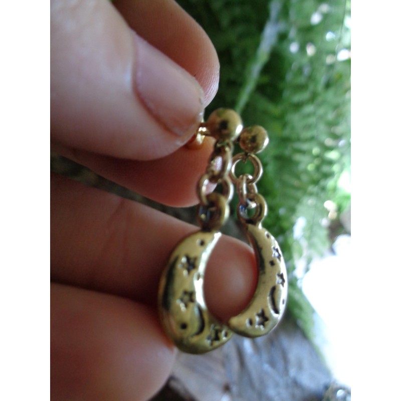 .｡.:* ☆ GOLD LUNA MOND NEUMOND HALBMOND STECKER ☆*.:｡. Ohrringe,