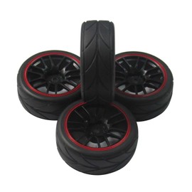 12mmハブホイールリム＆ラバータイヤ RC 1/10オンロードツーリングドリフトカーに適用する