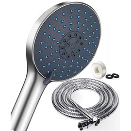 NEUFLY Shower Head Large Shower Head with Stainless Steel Hose Water Saving Pressure Raising Shower Head Chrome Universal Shower Head 7 Modes Shower