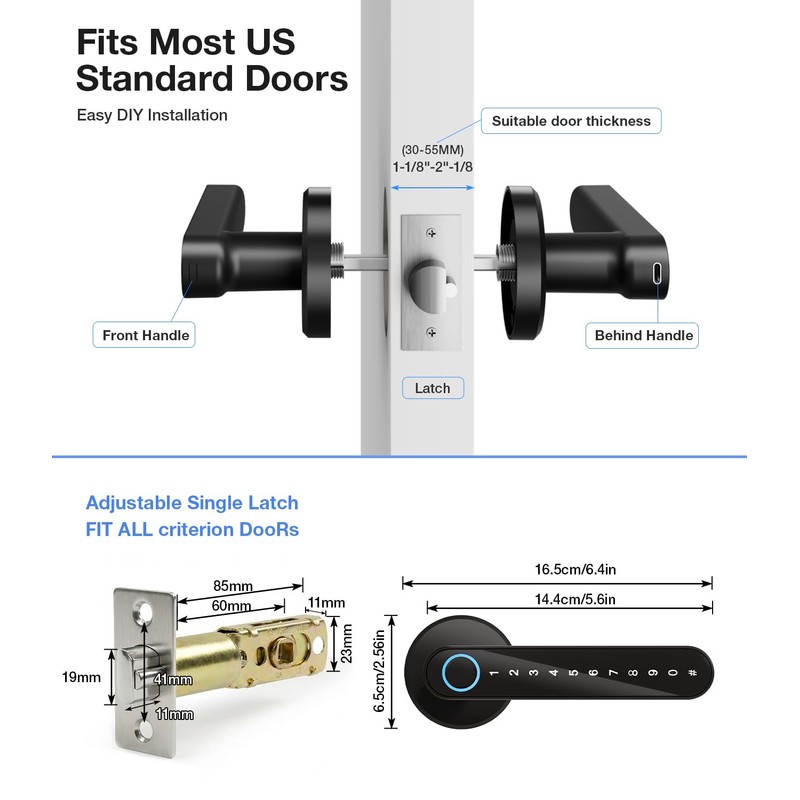 Smart Fingerprint Door Lock – 4-in-1 Keyless Entry with Fingerprint,