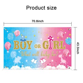 YQWIN Gender Reveal Backdrop Gender Reveal Party Decorations Boy or Girl Backdrop Blue and Pink Gender Reveal Backdrop Banner Baby Shower Photography Background for Baby Shower Gender Reveal Supplies