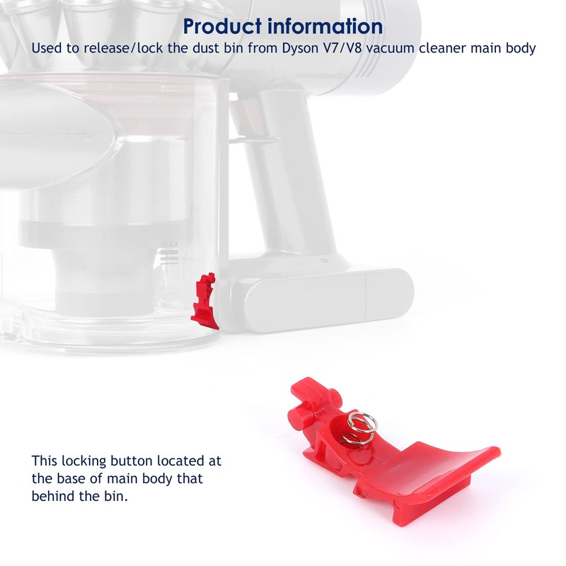 Dust Bin Locking Button Compatible with Dyson V7 V8 SV10