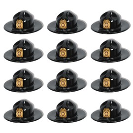 Beistle S66790AZ12 Black Plastic Trooper Hats 12 Piece, OSFM, Multicolored