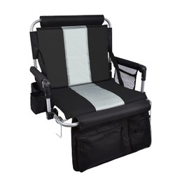 AOOXIMI Stadium Seats with Back Support, Folding Bleacher Seat with Cup Holders, Mesh Bags and Hide Hooks, Portable Wide Bleacher Chairs with Back and Cushion, Perfect for Sports Events and Concerts