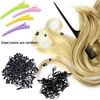 Duufin Hair Extensions Tools Kit 500 Pcs Black Micro Ring
