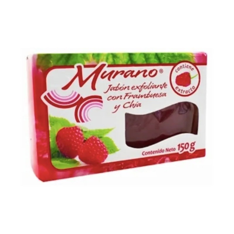 Jabón Barra Murano Exfoliante Corporal Frambuesa Chía 150g