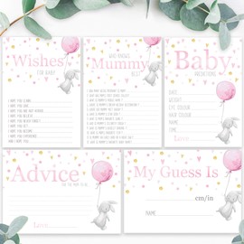 Little Angels Jamboree Baby Shower Games 5 in 1 Pink Watercolour Effect Rabbit Theme 10 Players (BSGPR5IN1)