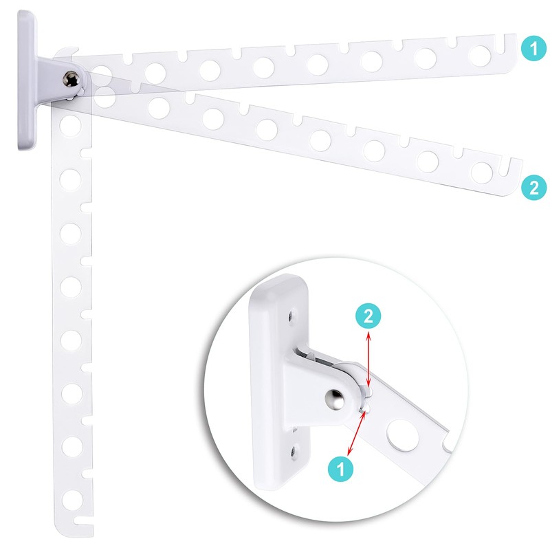 Sumnacon Foldable Wall Hook, Wall Hanger, 8 Rows, Stainless Steel,