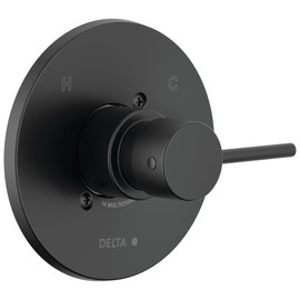Delta Faucet Modern Matte Black Shower Valve Trim Kit for Black Shower Faucets, Delta Shower Handle Replacement, Shower Faucet Handle, Matte Black T14059-BL-PP (Valve Not Included)