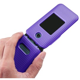 Case with Clip for Cingular Flip 4 (U102AA) / Cricket Debut Flip 2020 (U102AC) Case, Nakedcellphone Protective Hard Cover and Belt Hip Holster - Purple