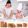 4 Pieces Wooden Cookie Molds Carved Wood Mold DIY Cookie